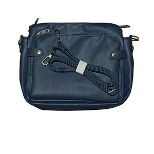 Navy Leather Crossbody Bag